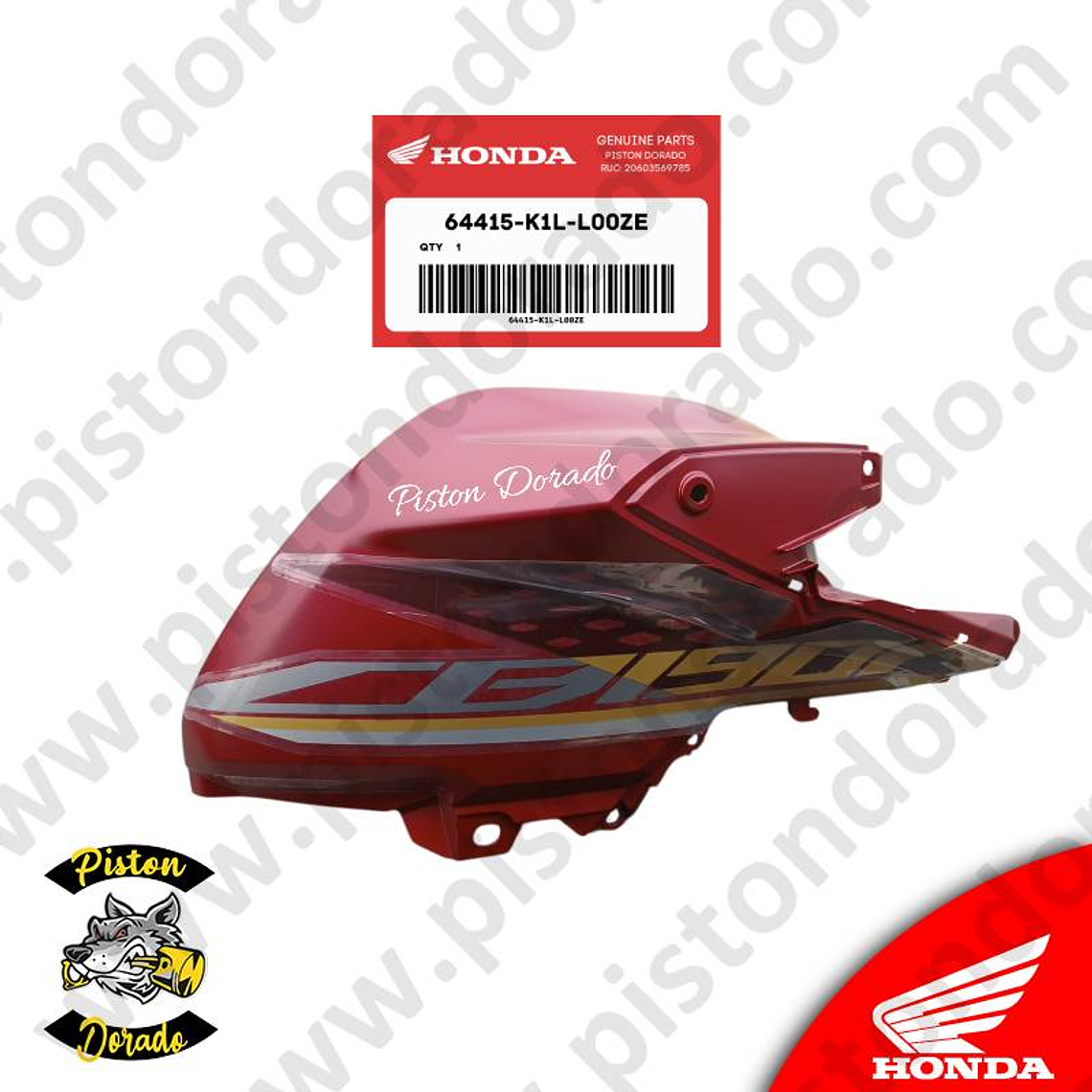 Cubierta de tanque derecho rojo CB190R 2.0 Honda Original 3