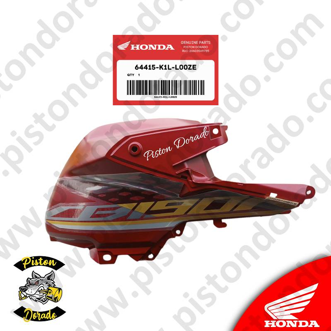 Cubierta de tanque derecho rojo CB190R 2.0 Honda Original 1