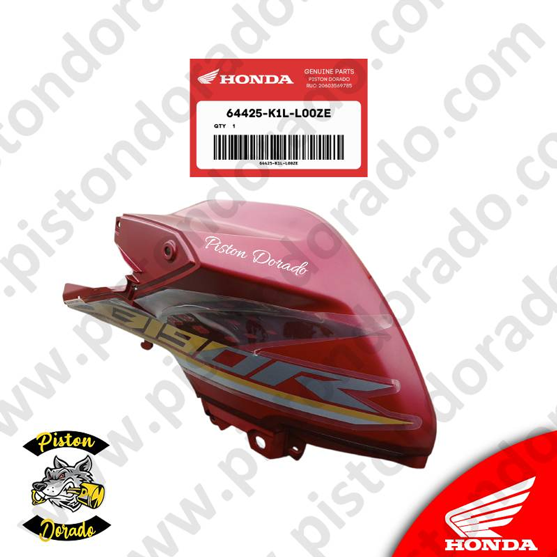 Cubierta de tanque izquierdo rojo CB190R 2.0 Honda Original 2