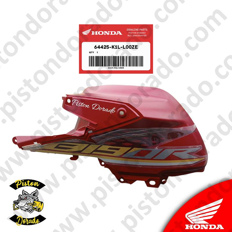 Cubierta de tanque izquierdo rojo CB190R 2.0 Honda Original 1