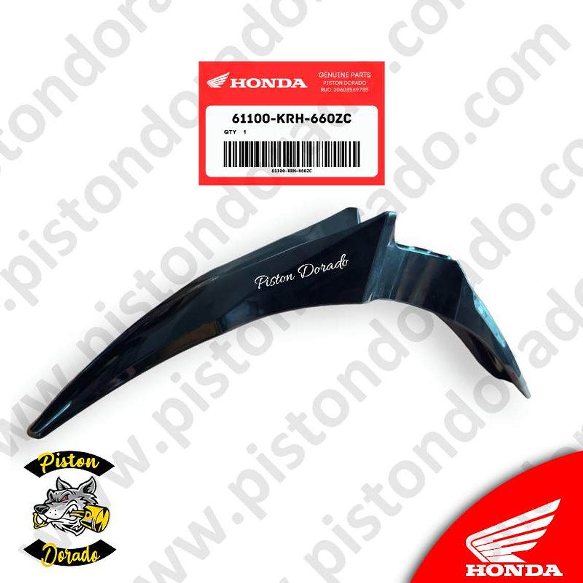 Tapabarro delantero negro XR150L y XR190 Honda Original 1