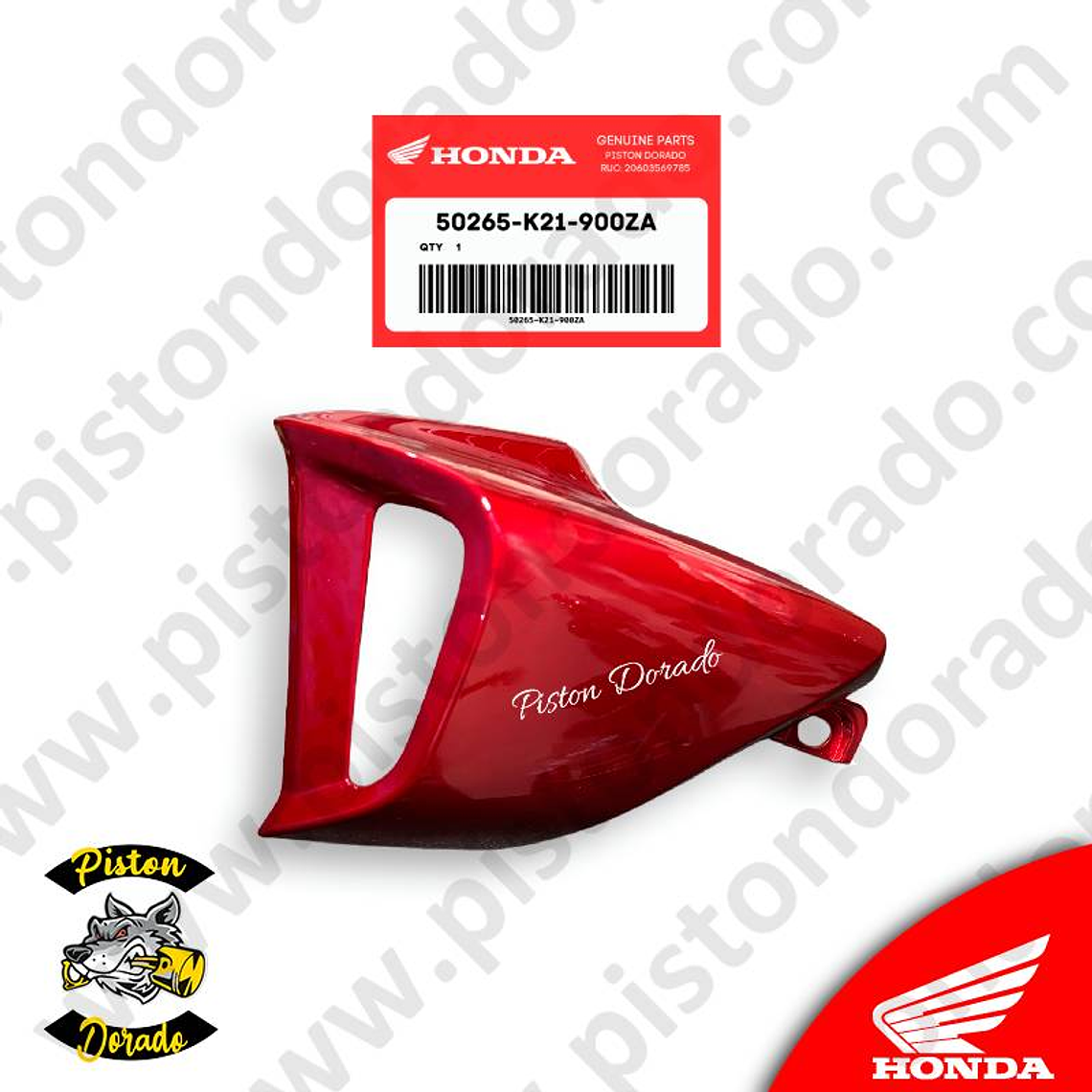 Cubierta izquierdo de tanque rojo CBF150 INVICTA V2 Honda Original 2