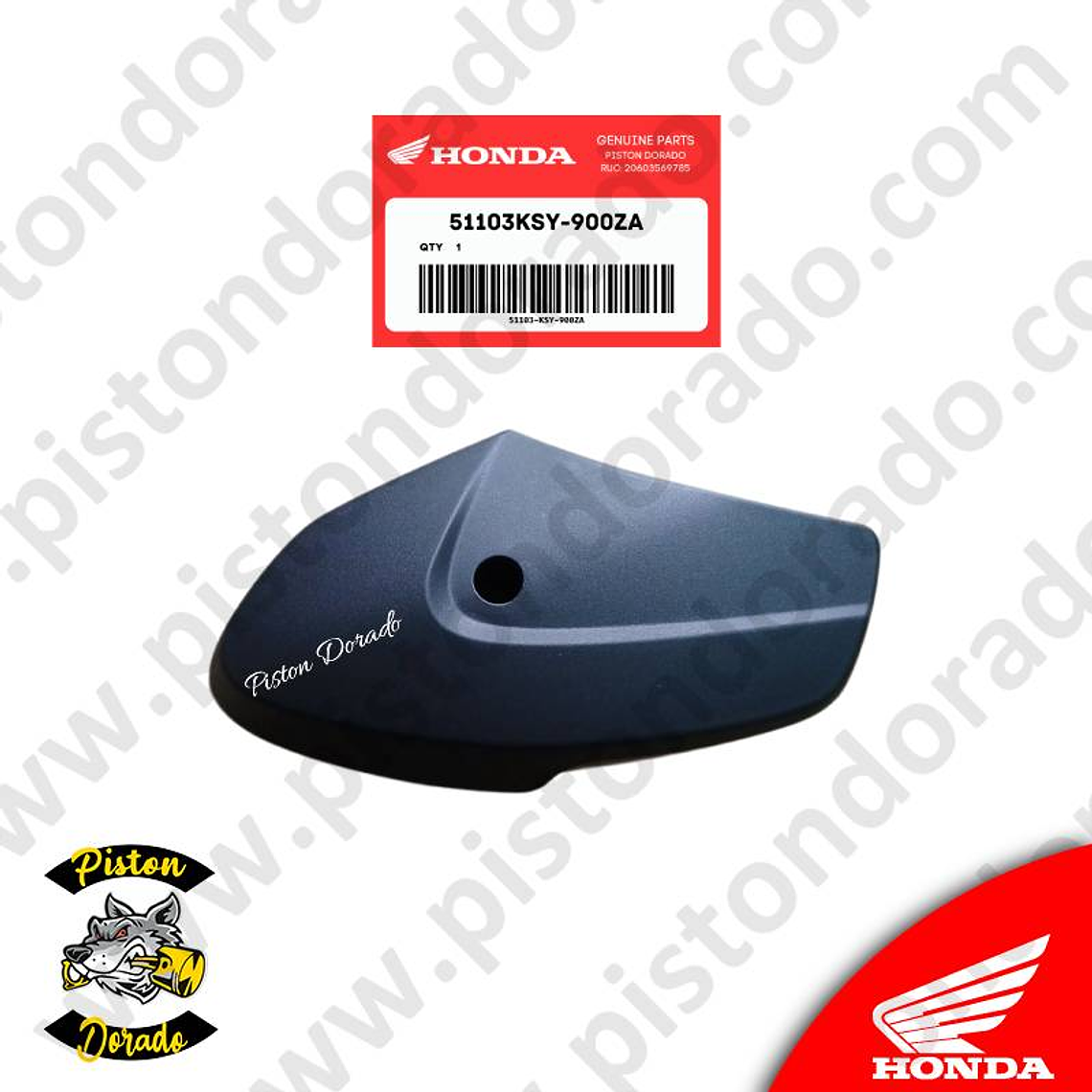 Cubierta derecho negro de barra delantera ELITE 125 Honda Original 1