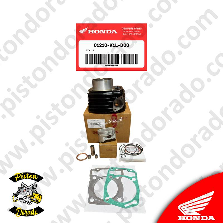 Kit de cilindro y piston con empaque CB190R 2.0 y NX190 Honda Original 2