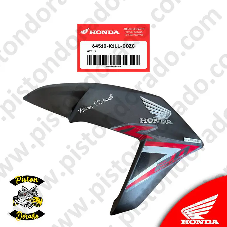 Cubierta decorativa de tanque derecho negro CB190R 2.0 Honda Original 2