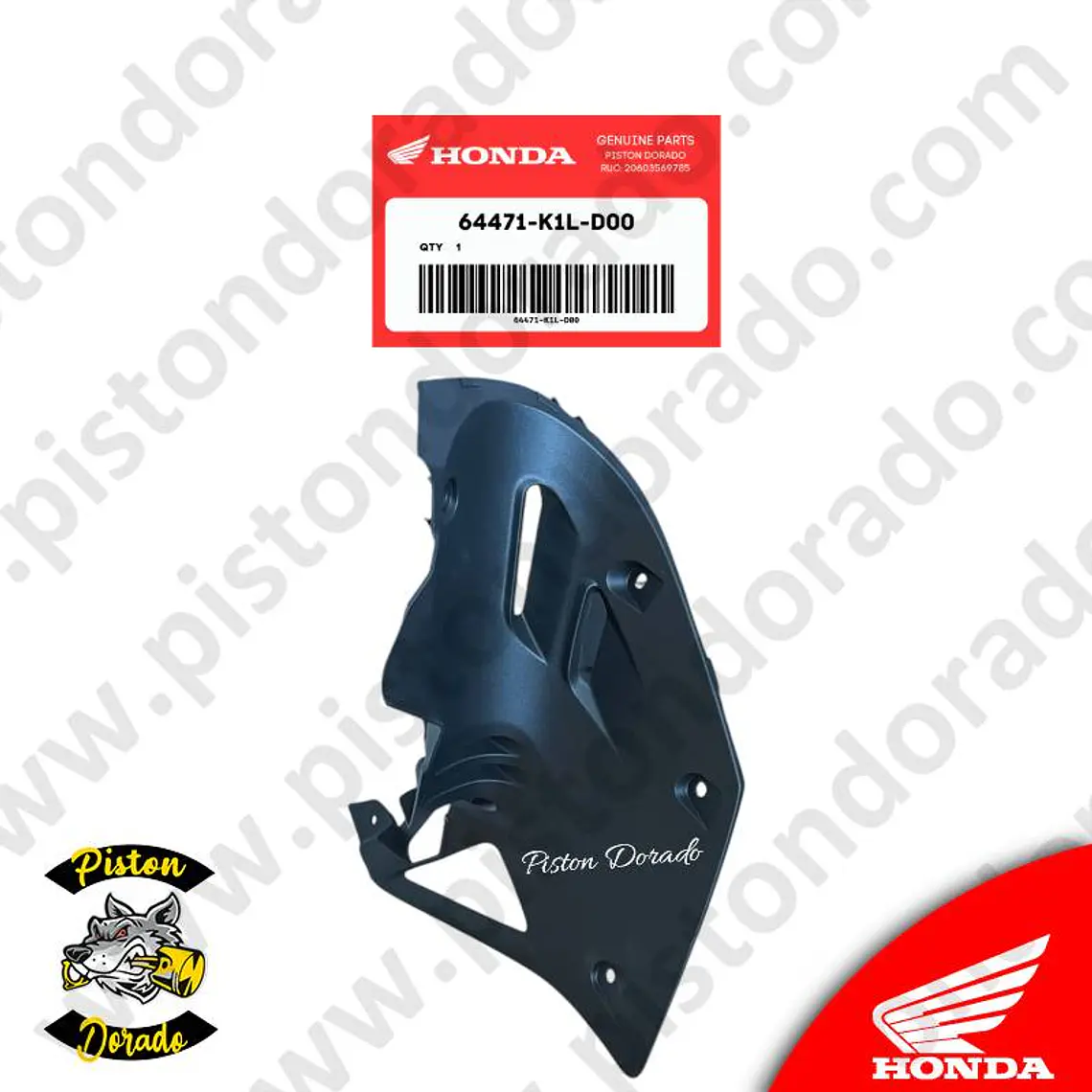 Cubierta inferior de tanque izquierdo CB190R 2.0 Honda Original 1