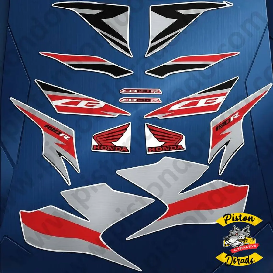 Kit de stickers CB190R V2 motocicleta Azul genérico 2