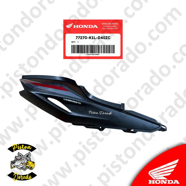 Cubierta posterior derecho motocicleta negro CB190R 2.0 Honda Original 1