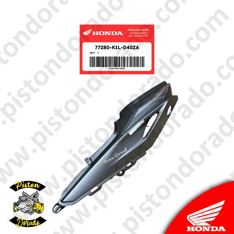 Cubierta posterior izquierdo motocicleta gris CB190R 2.0 Honda Original 3