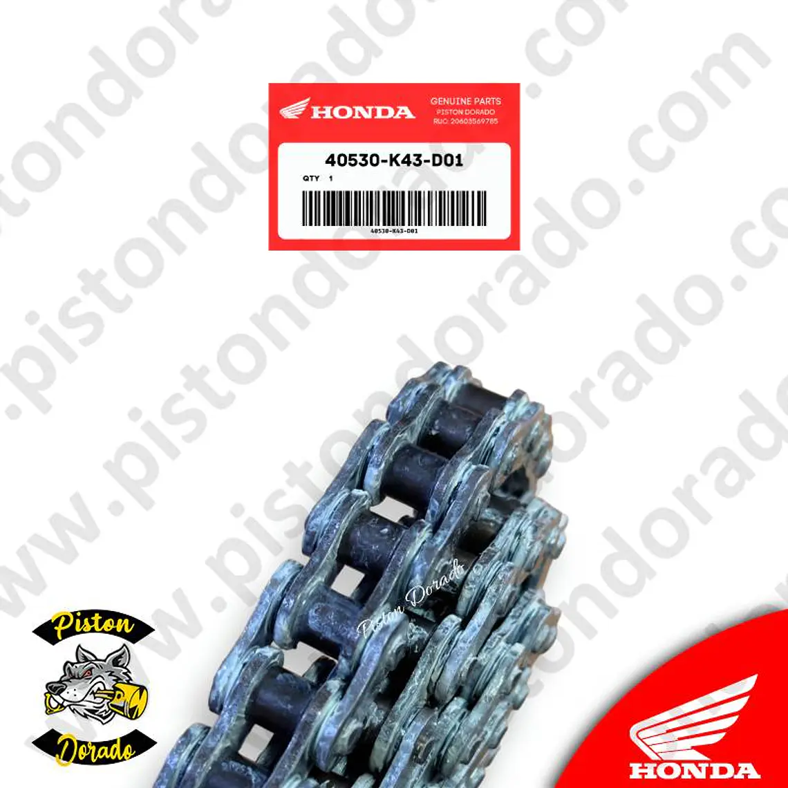 Cadena de arrastre con O-ring CB190R 2.0 Honda Original 2