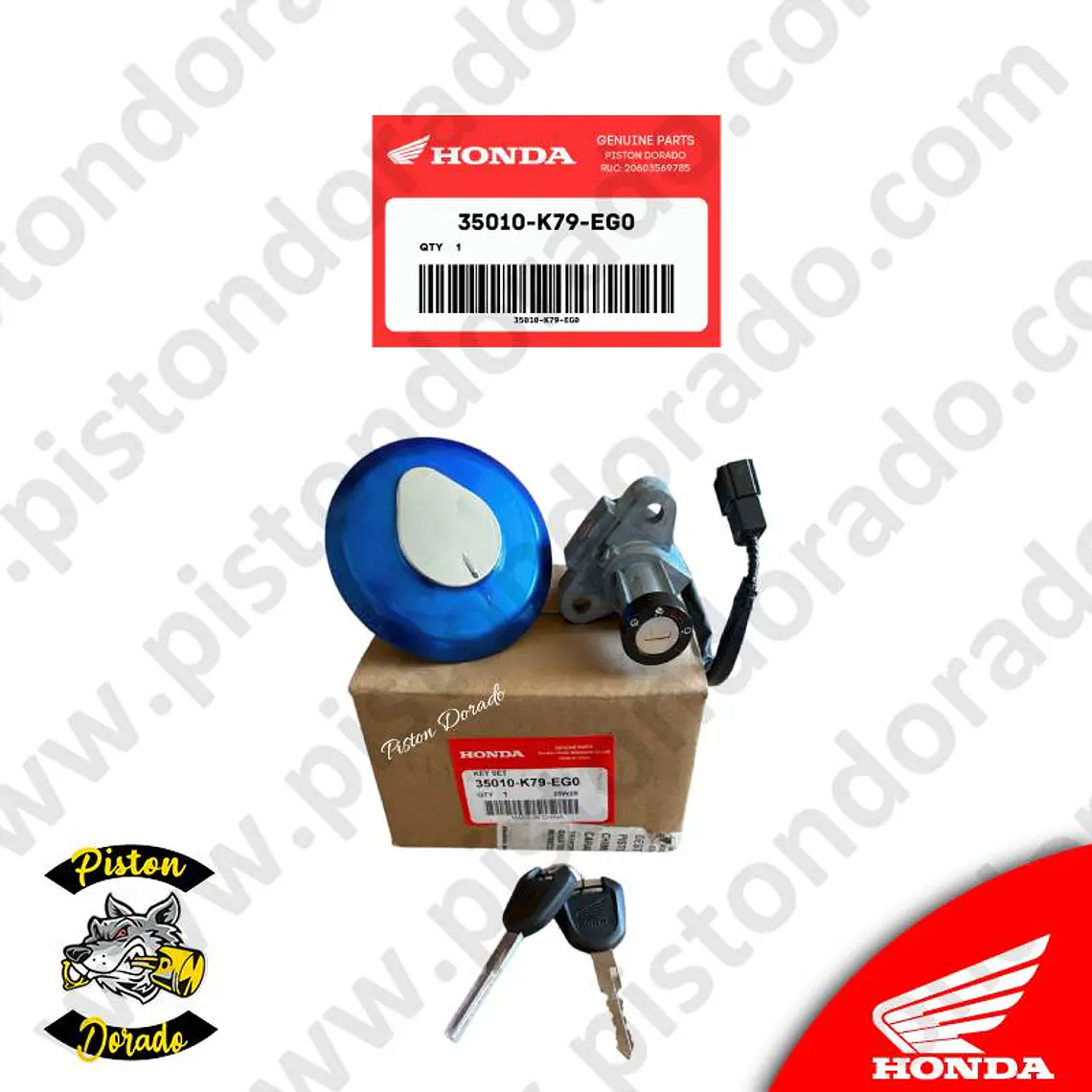 Kit de chapa de encendido y bloqueo XR190L 20226 Honda Original 2
