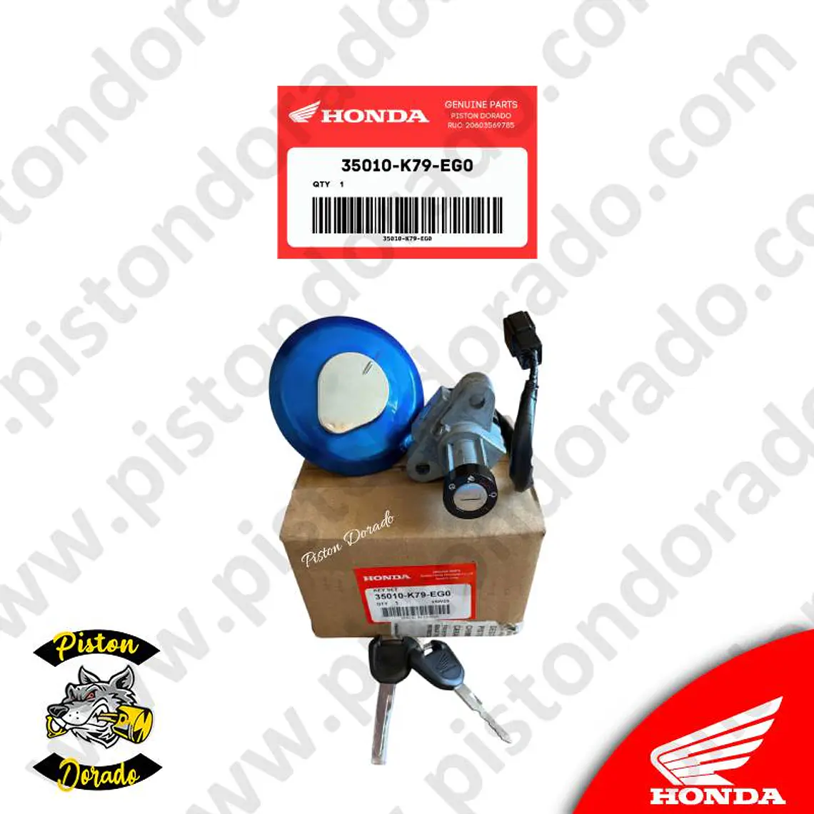 Kit de chapa de encendido y bloqueo XR190L 20226 Honda Original 3
