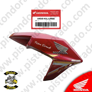 Cubierta decorativa de tanque derecho rojo CB190R 2.0 Honda Original