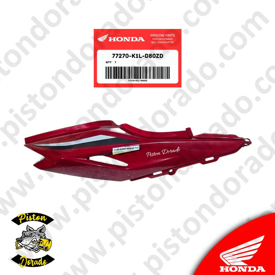 Cubierta posterior derecho motocicleta rojo CB190R 2.0 2026 Honda Original 1