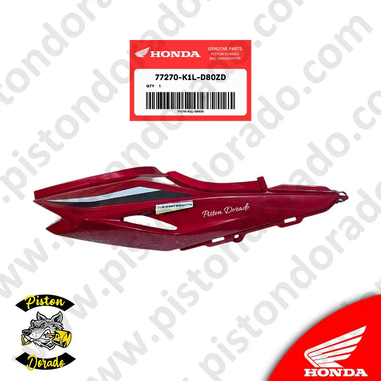 Cubierta posterior derecho motocicleta rojo CB190R 2.0 2026 Honda Original 1