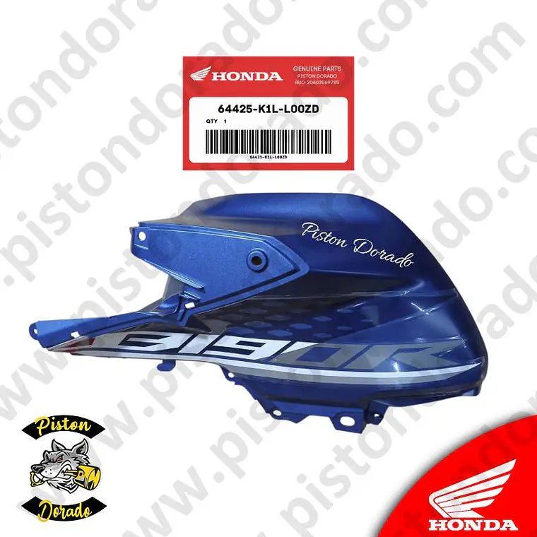 Cubierta de tanque izquierdo azul CB190R 2.0 Honda Original 1