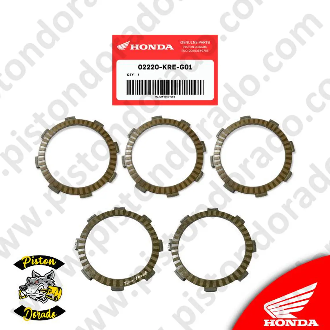 Kit de discos de embrague CB190R - CBF160 y XR190 Honda Original 1