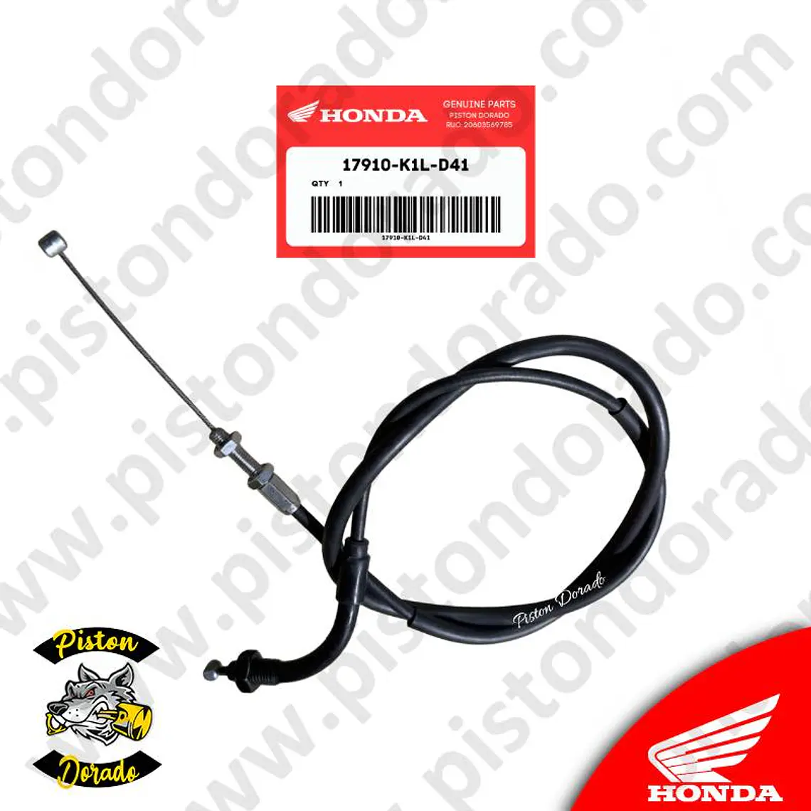 Cable y funda  de acelerador tipo A CB190R 2.0 Honda Original 1