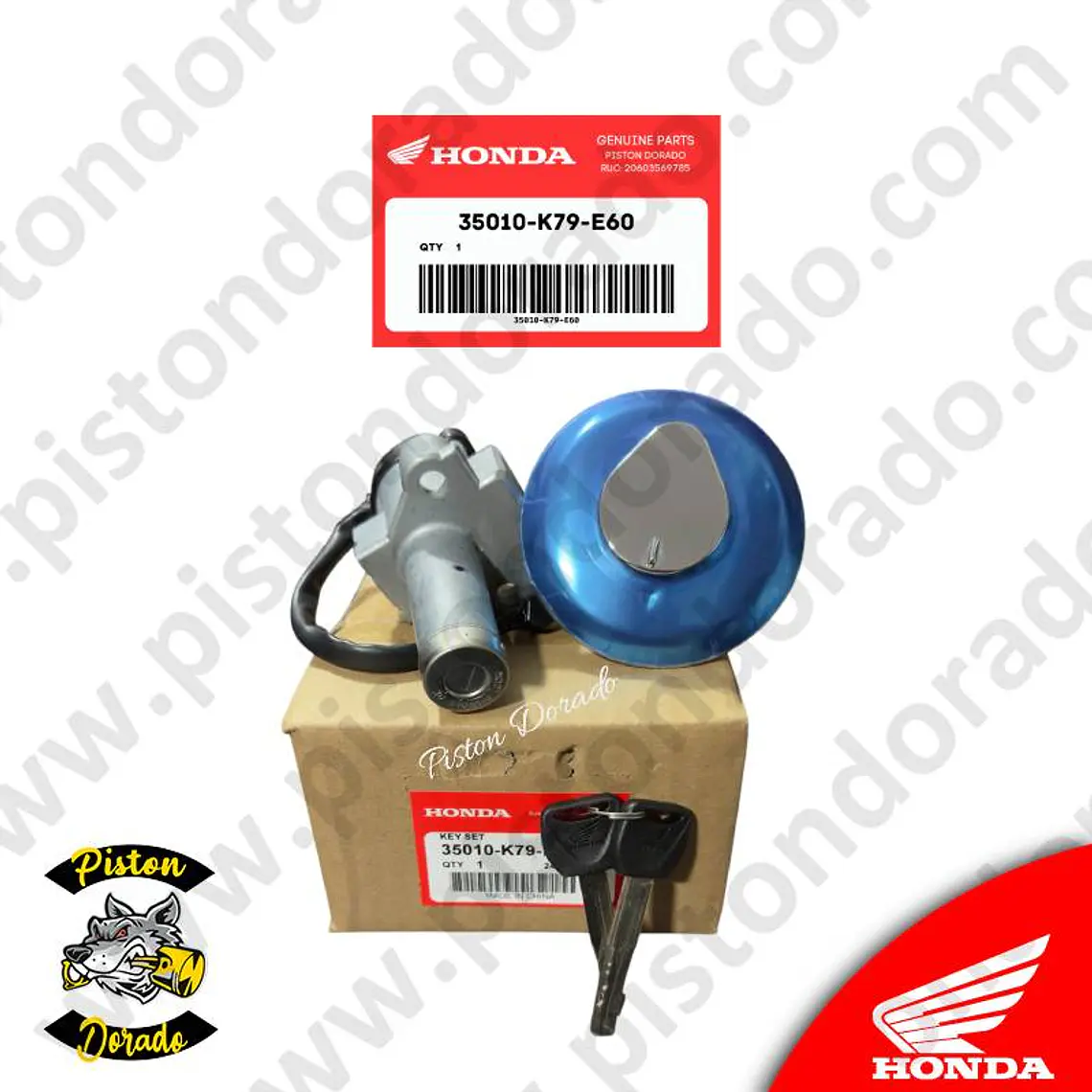 Kit de chapa de encendido y bloqueo XR190LP Honda Original 1