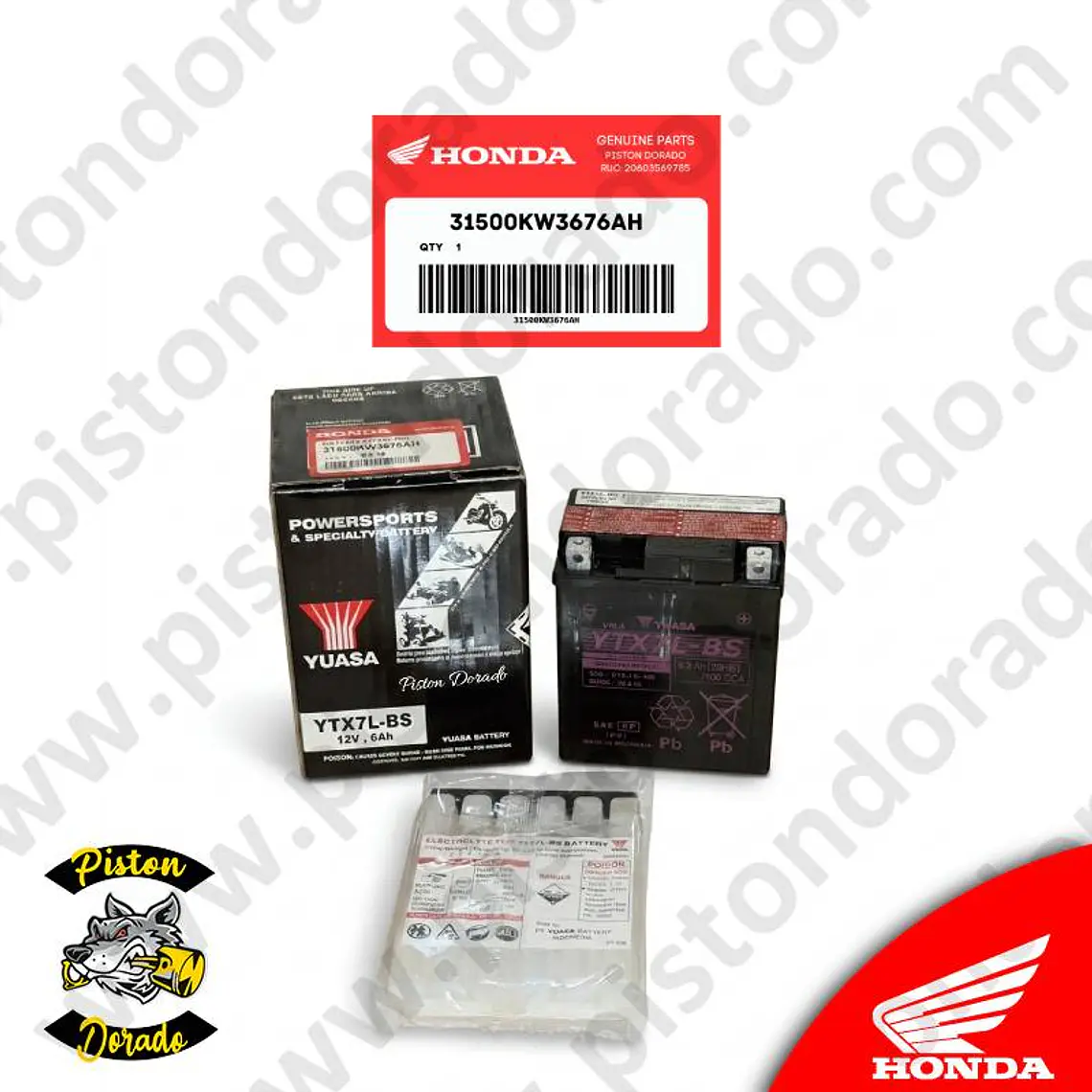 Bateria YUASA (YTX7L-BS) Honda Original 2