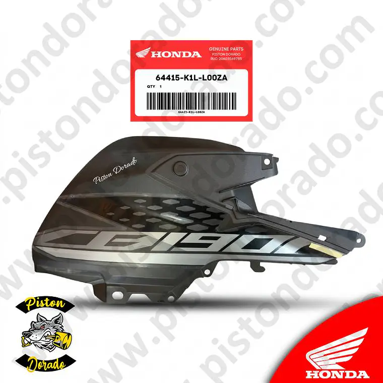 Cubierta de tanque derecho gris CB190R 2.0 Honda Original 1