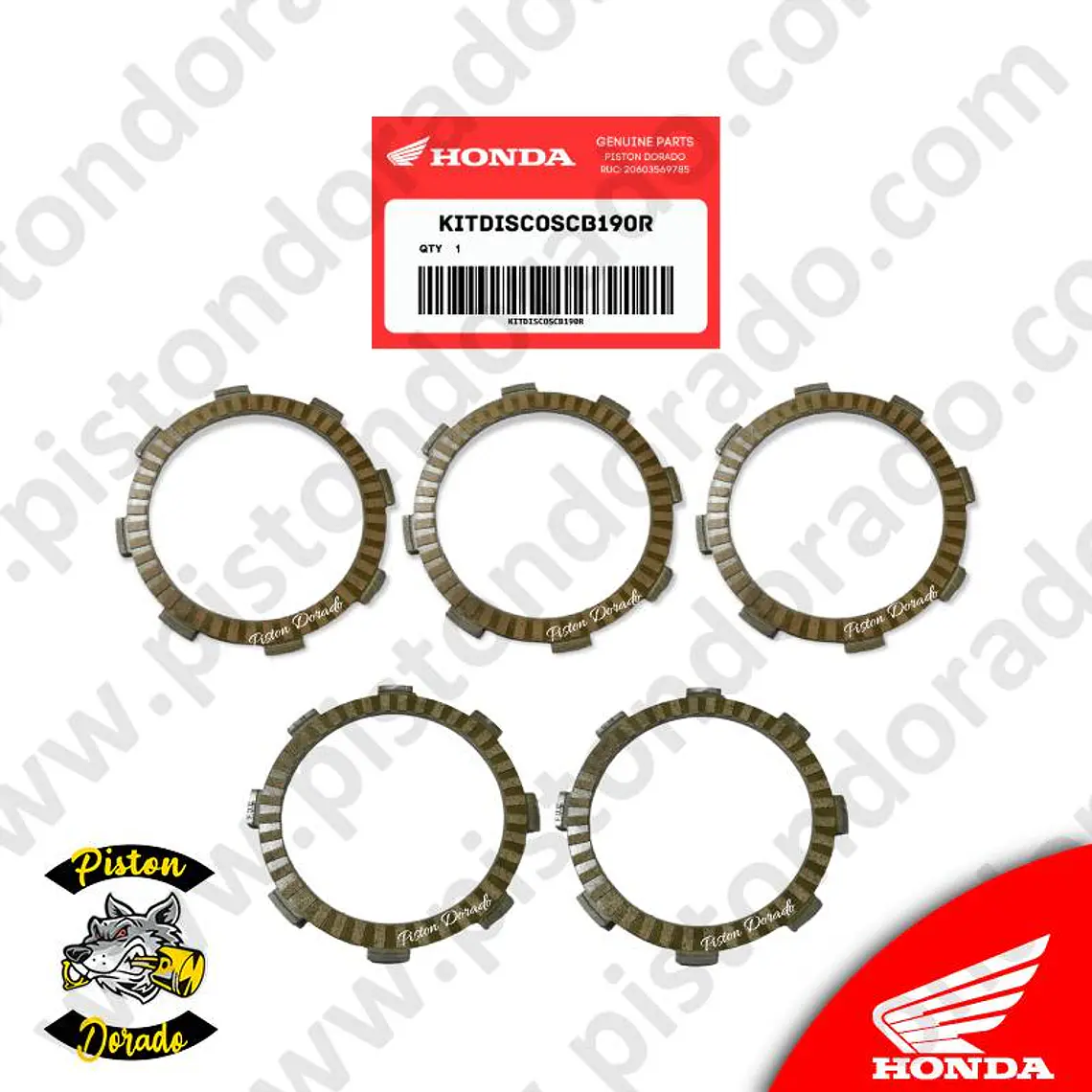 Kit de discos de embrague CB190R - XR190 y CBF160M Honda Original 1