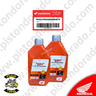 Par de aceite full sintetico 10w30 Pro Honda