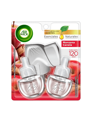 Aparato Electrico Air Wick Manzana Canela + 2 Repuestos 21ml