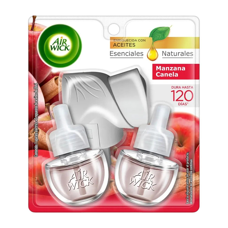 Aparato Electrico Air Wick Manzana Canela + 2 Repuestos 21ml 1