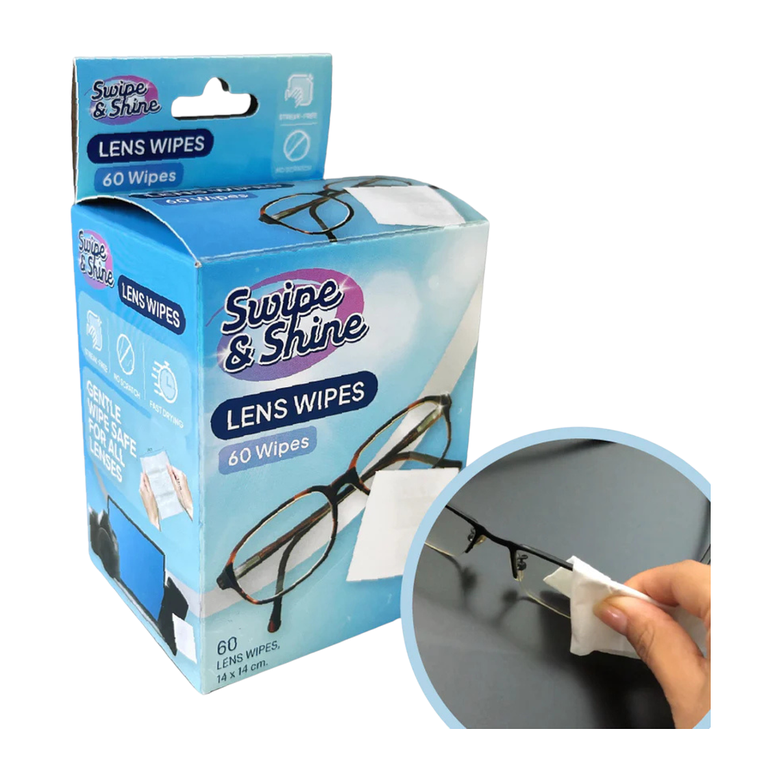 Paños Limpieza Anteojos Swipe & Shine 60 Unid 1