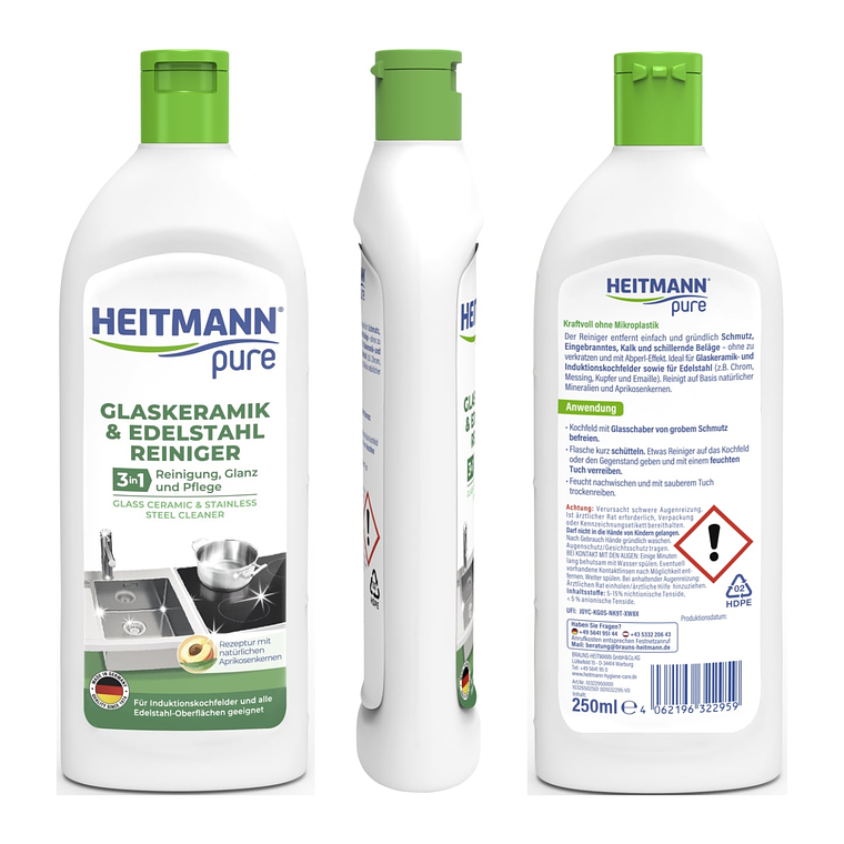 Heitmann Limpiador Vitrocerámica y Acero Inox 250ml 4