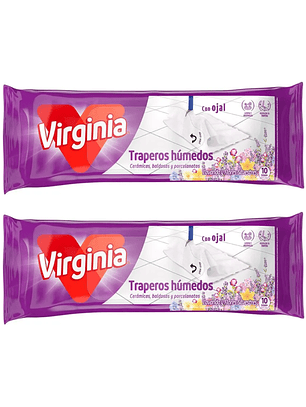 Paños Traperos Húmedos Virginia Lavanda 20u (2x10)
