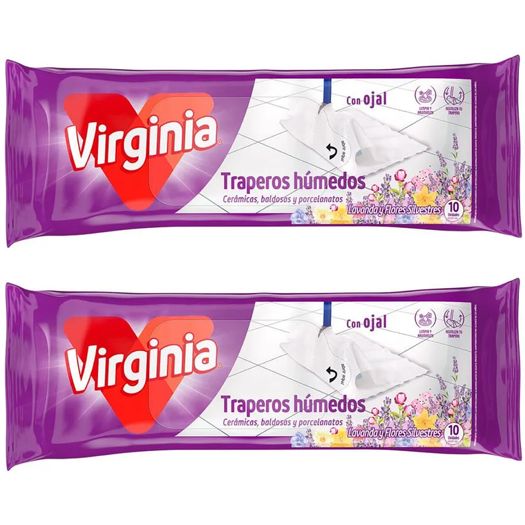 Paños Traperos Húmedos Virginia Lavanda 20u (2x10) 1