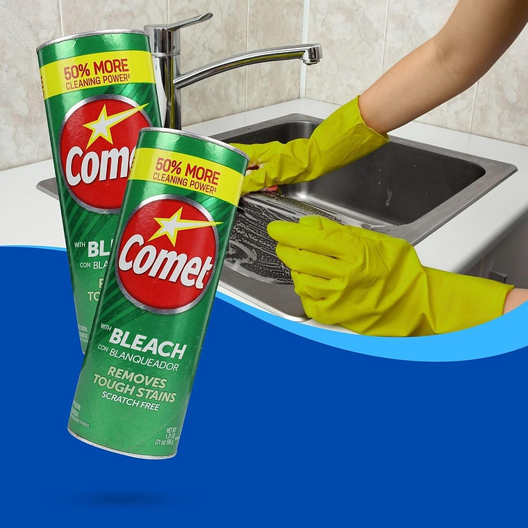 Limpiador en Polvo con Blanqueador Comet 794 g 2