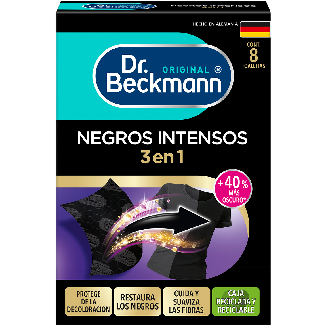 Toallitas Negros Intensos Dr. Beckmann 8 Un 2