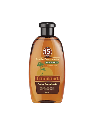 Bronceador Aceite Familand FPS15 Coco Zanahoria 210 ml
