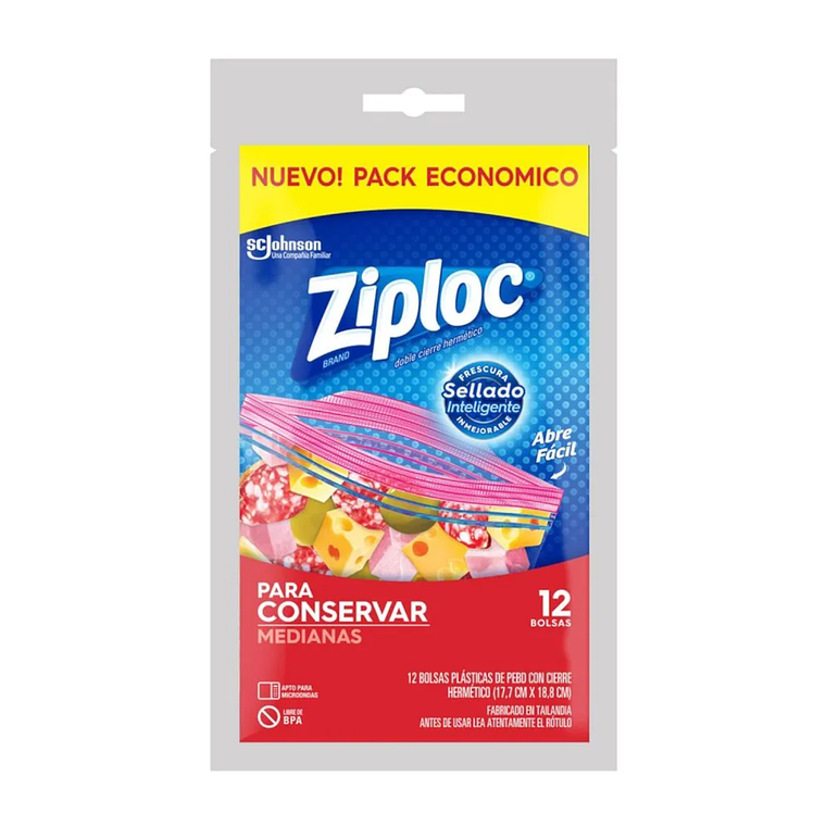 Bolsas Para Conservar Medianas Ziploc 12u 1