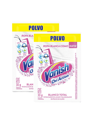 Quitamanchas Ropa Blanca Vanish 30 g Pack x2