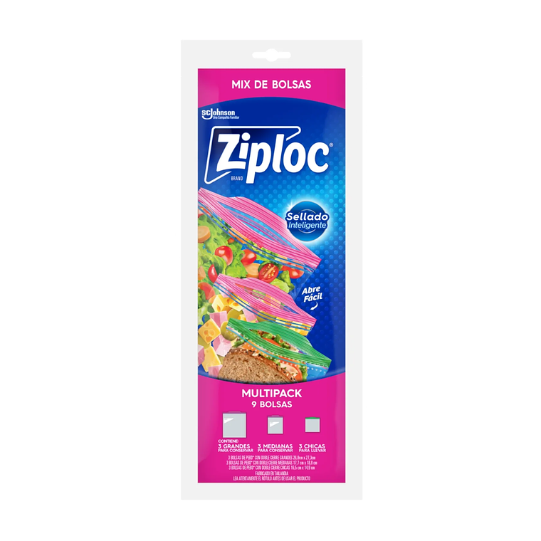 Bolsas Ziploc Multipack 9u para Alimentos y Freezer 1