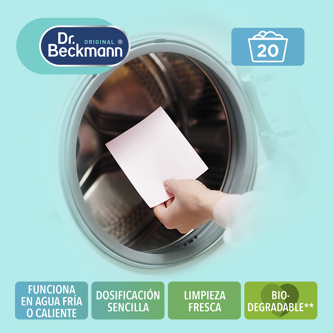 Detergente en hojas Dr. Beckmann Magic Leaves 20 hojas 2