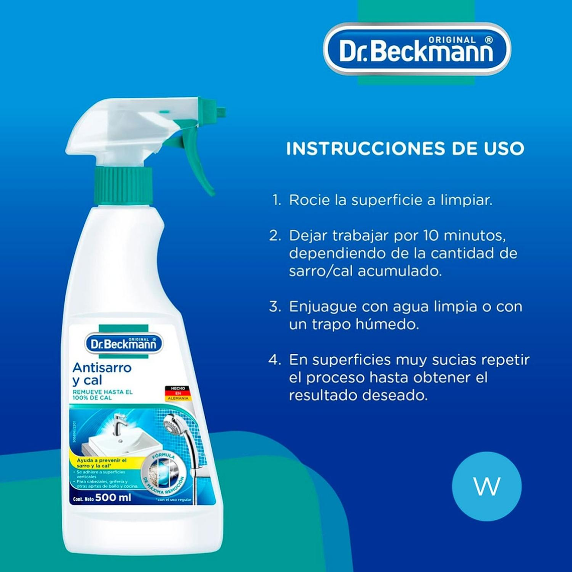 Limpiador Antisarro y Cal Baños Dr. Beckmann 500ml 2
