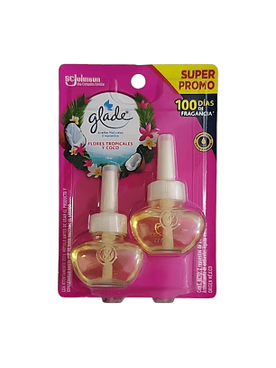 Glade Recarga Aceite Tropical Floral Pack 2