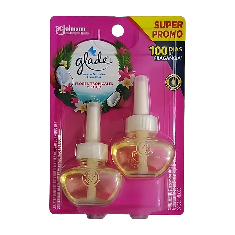 Glade Recarga Aceite Tropical Floral Pack 2 1