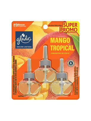 Recarga Glade Aceite Natural Mango Tropical 21ml x3