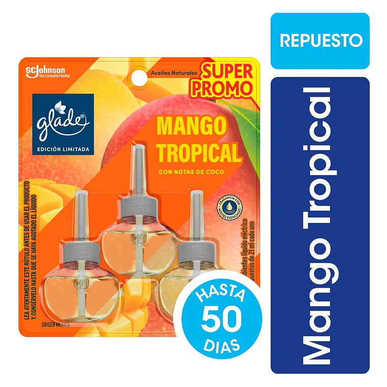Recarga Glade Aceite Natural Mango Tropical 21ml x3 2