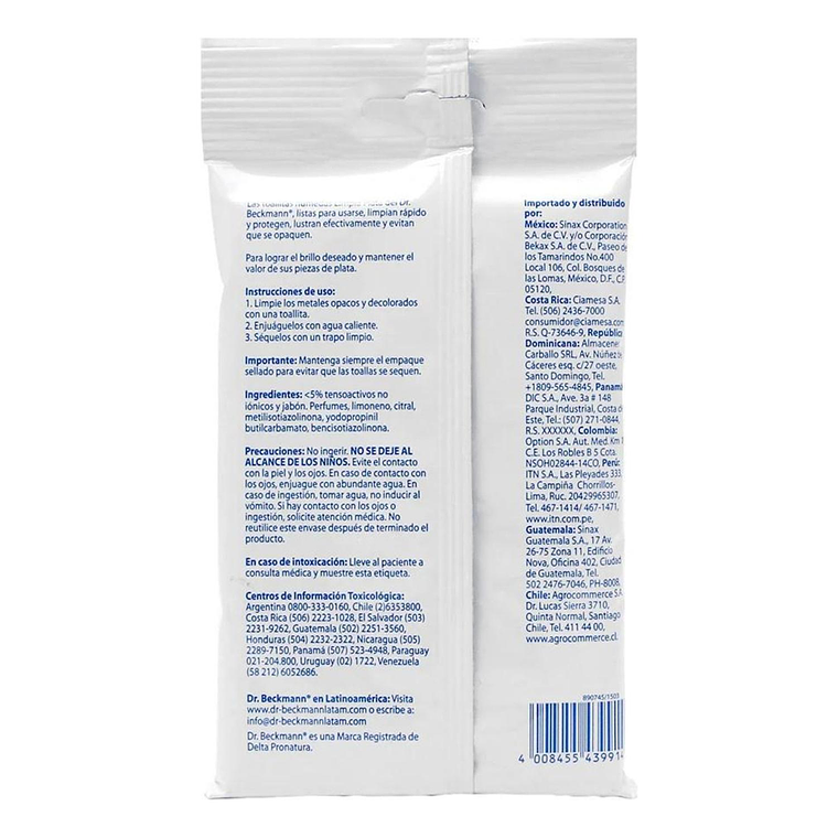 Toallitas para Plata y Metales Dr. Beckmann 12 Un 3