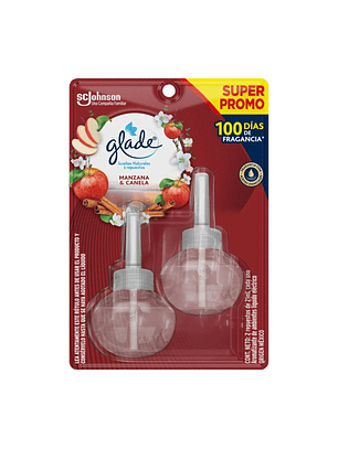 Recarga Glade Aceite Natural Manzana Canela 21ml x2