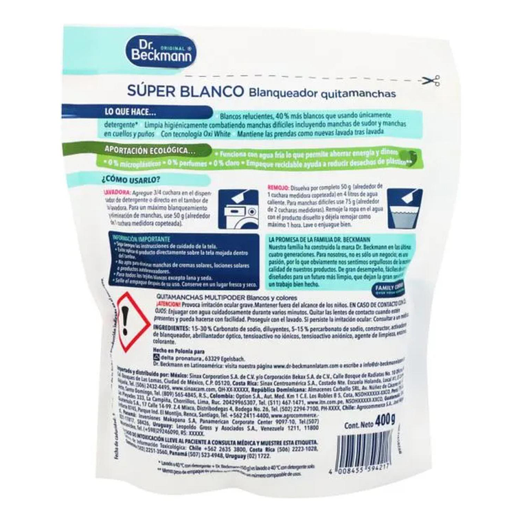 Quitamanchas Blanqueador Super Blanco Dr. Beckmann 400gr 2