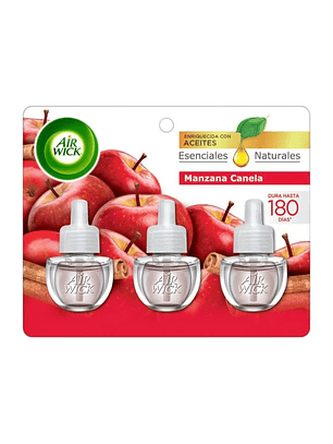 Recarga Air Wick Eléctrico Manzana Canela 3 Unid