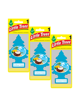 Aromatizante Pino Caribbean Colada Little Trees Pack X 3unid